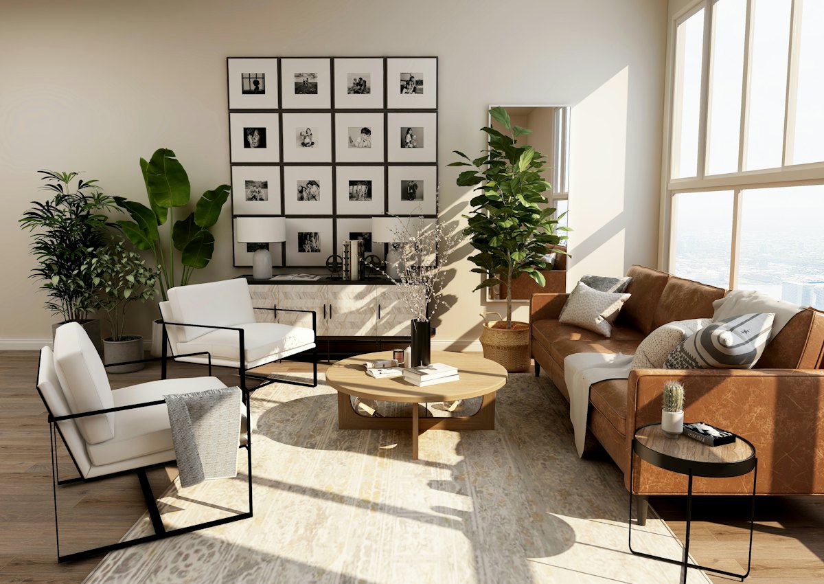 Espace d'accueil aux tons naturels (photo d'illustration)